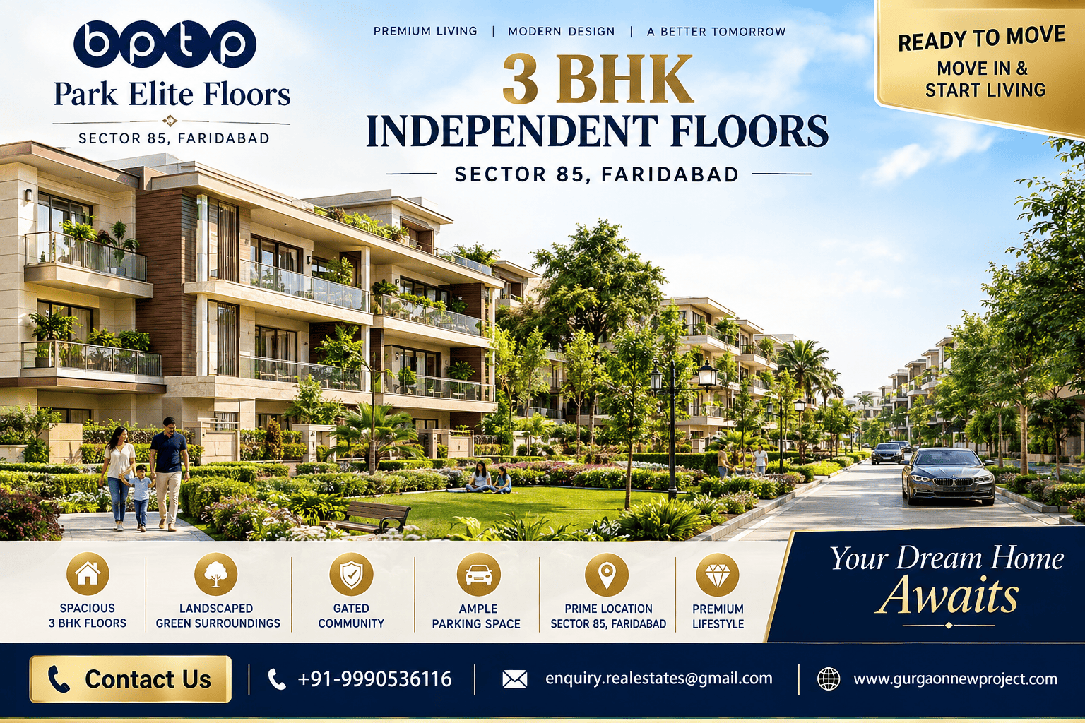 Bptp Park Elite Floors Sector 85 Faridabad Ready-to-move 3 Bhk Resale