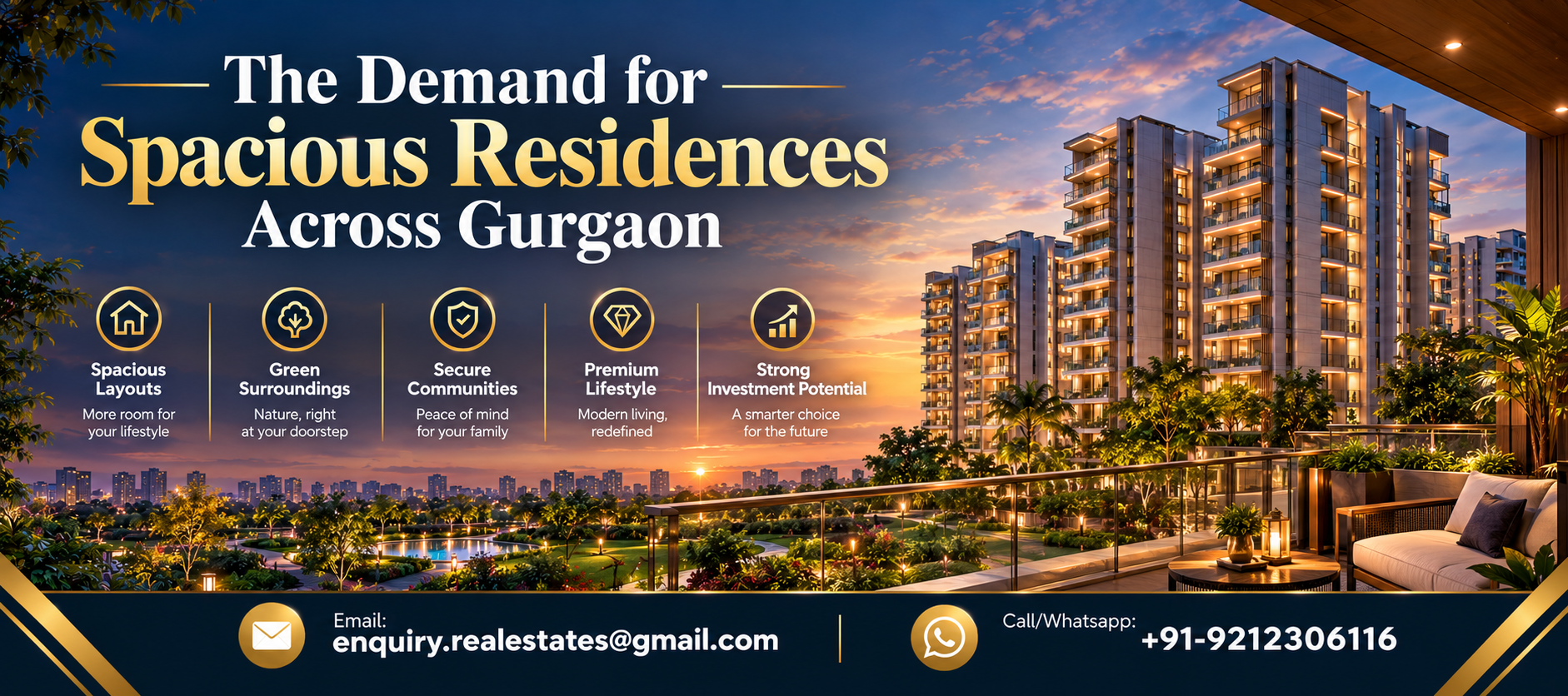 The Demand for Spacious Residences Across Gurgaon